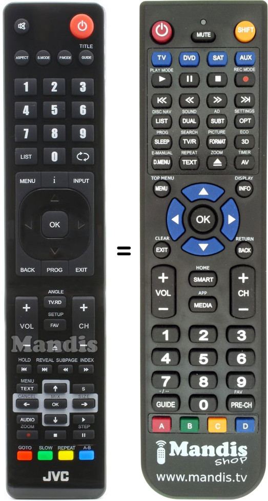 Replacement remote control JVC RM-C3174