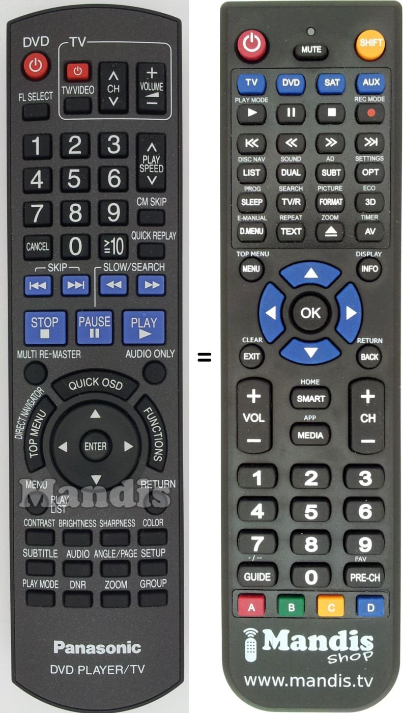 Mando a distancia equivalente N2QAYB000198