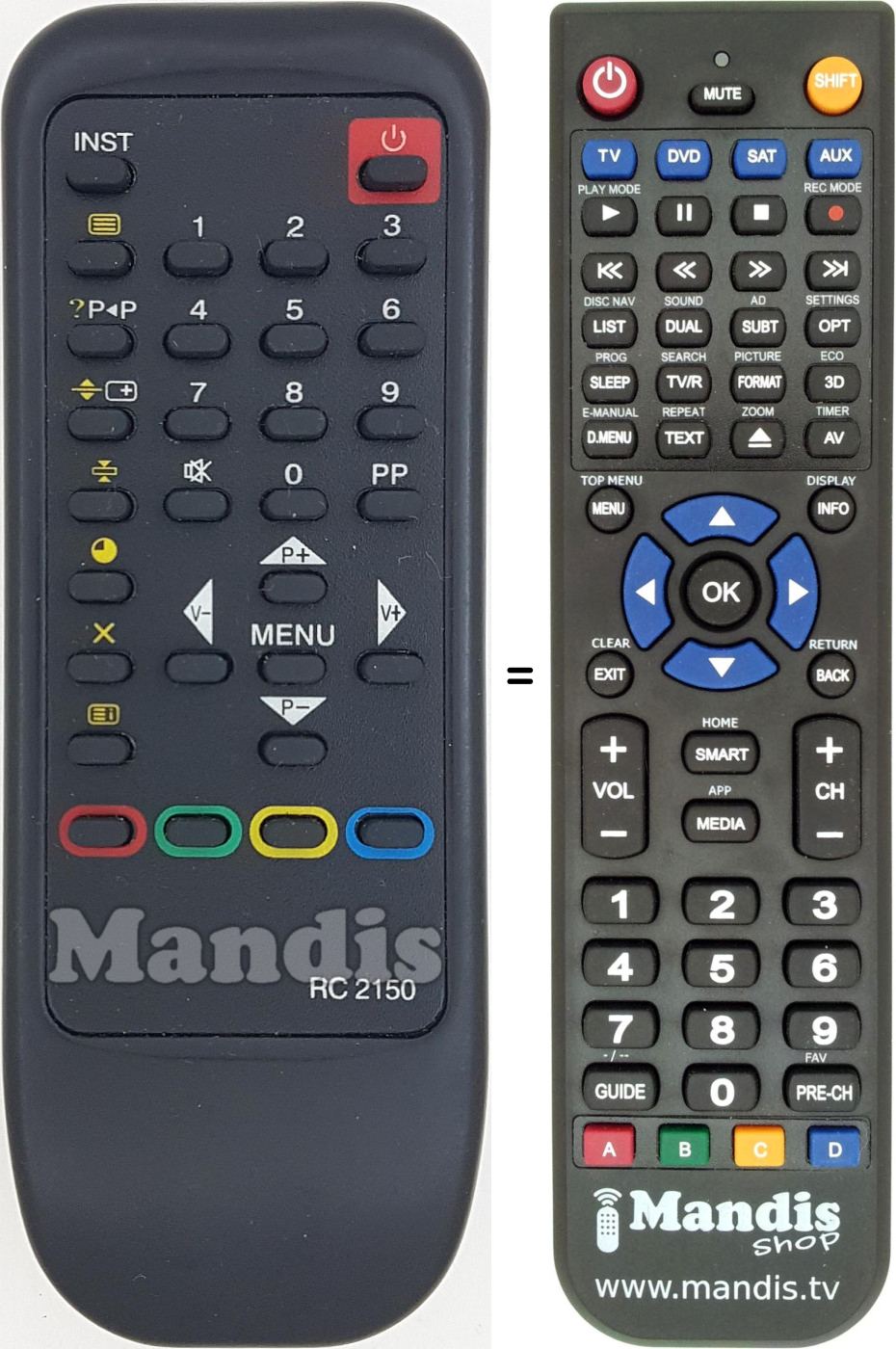 Replacement remote control RC2150