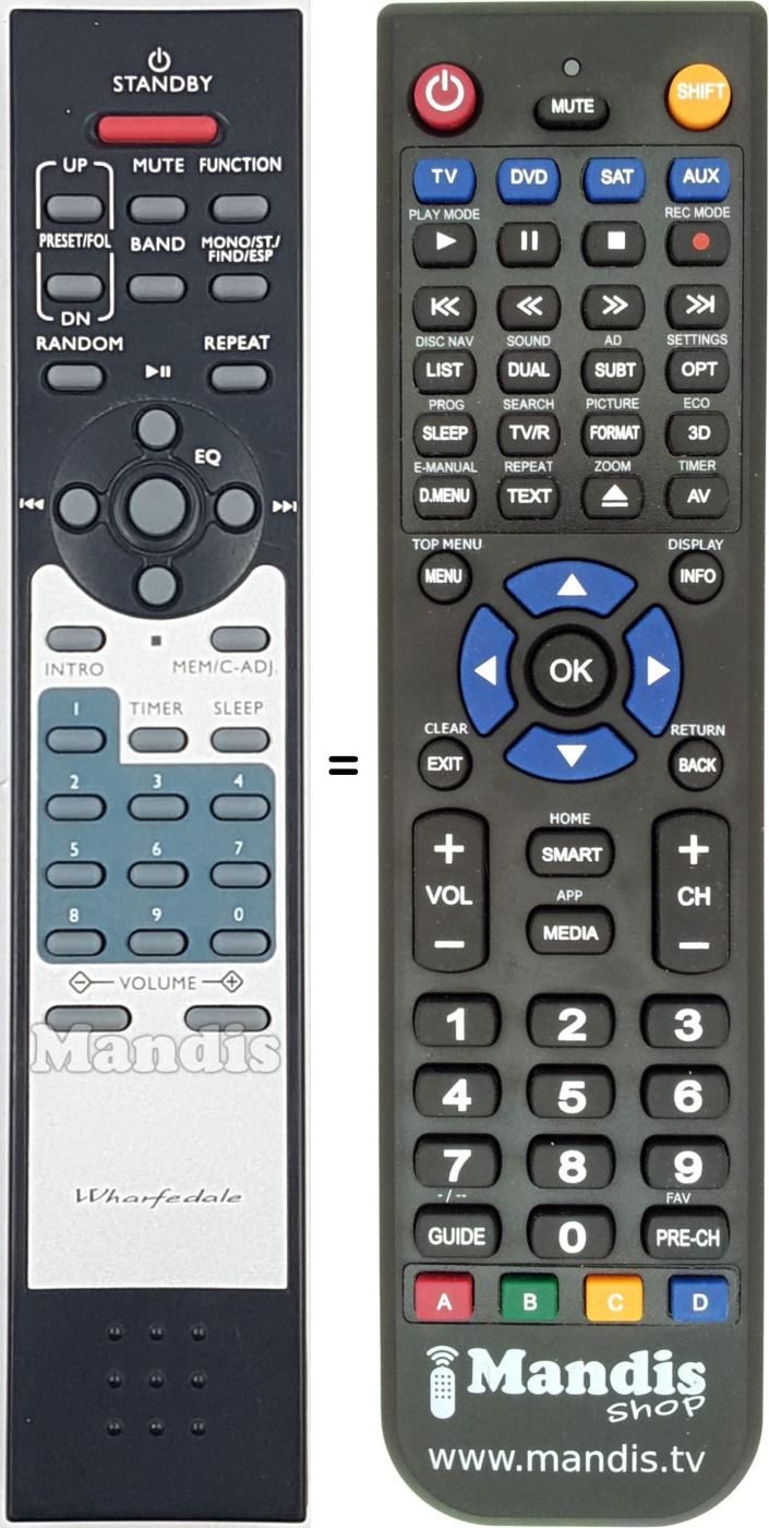 Replacement remote control WHAR001