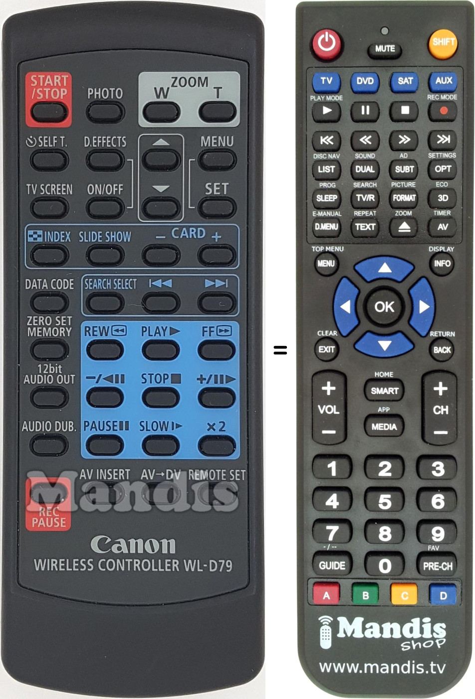 Replacement remote control WL-D79