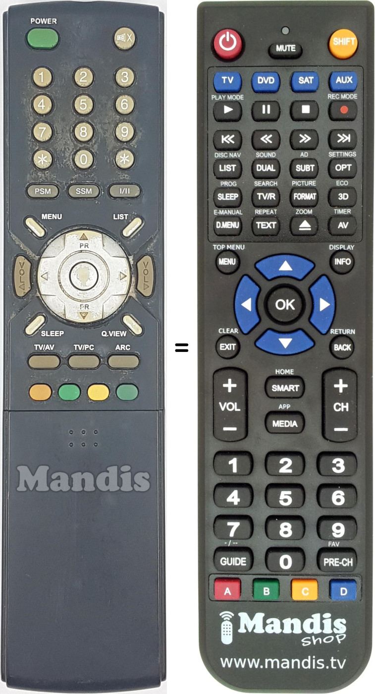 Replacement remote control 510-100A