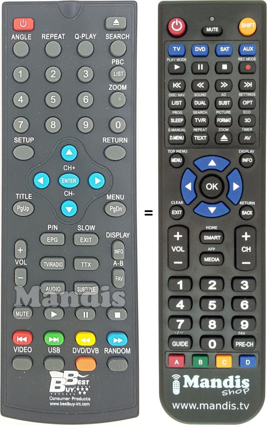 Replacement remote control Best004