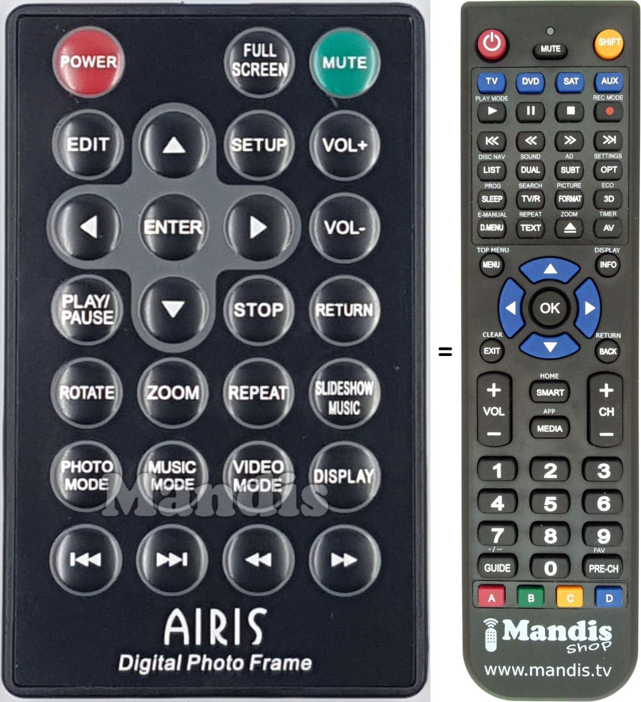 Replacement remote control Airis-Digital