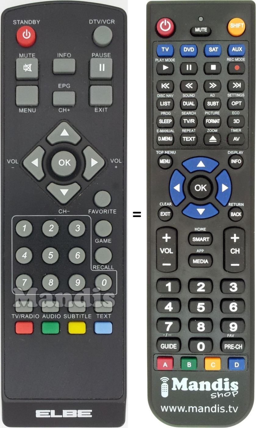 Replacement remote control ELBE002
