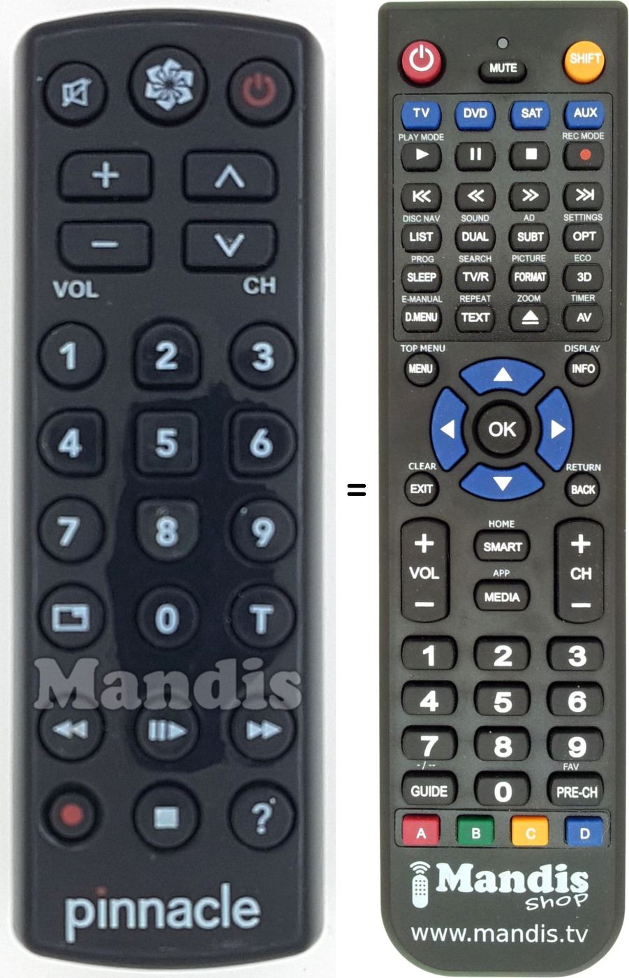 Replacement remote control REMCON1597