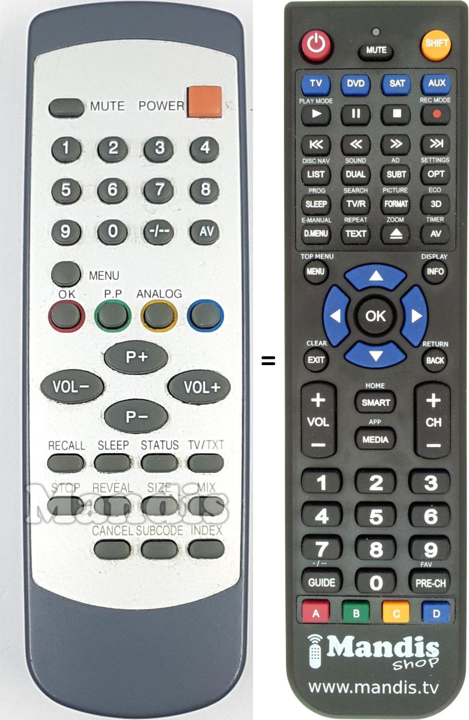 Replacement remote control REMCON1668