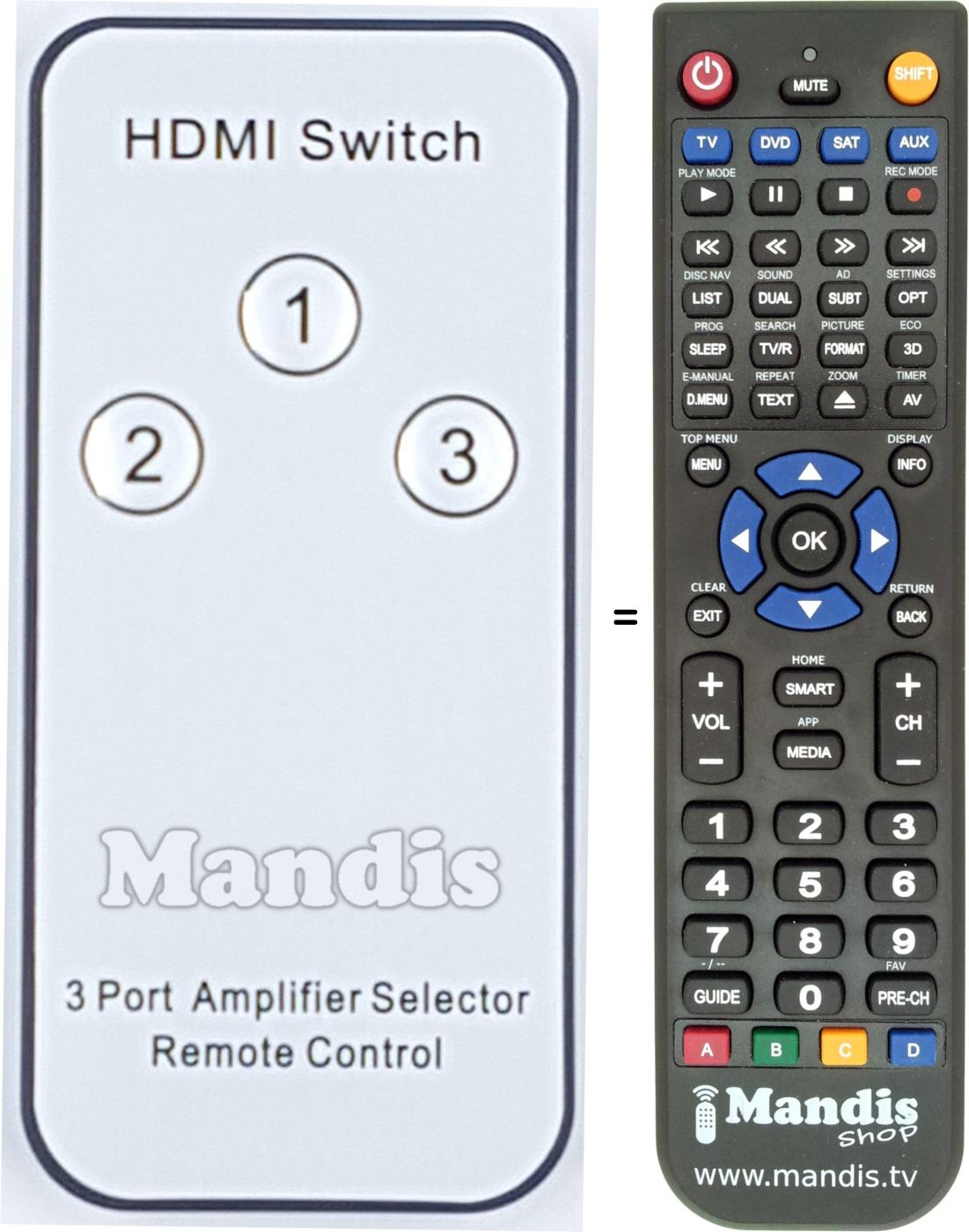 Replacement remote control REMCON1670
