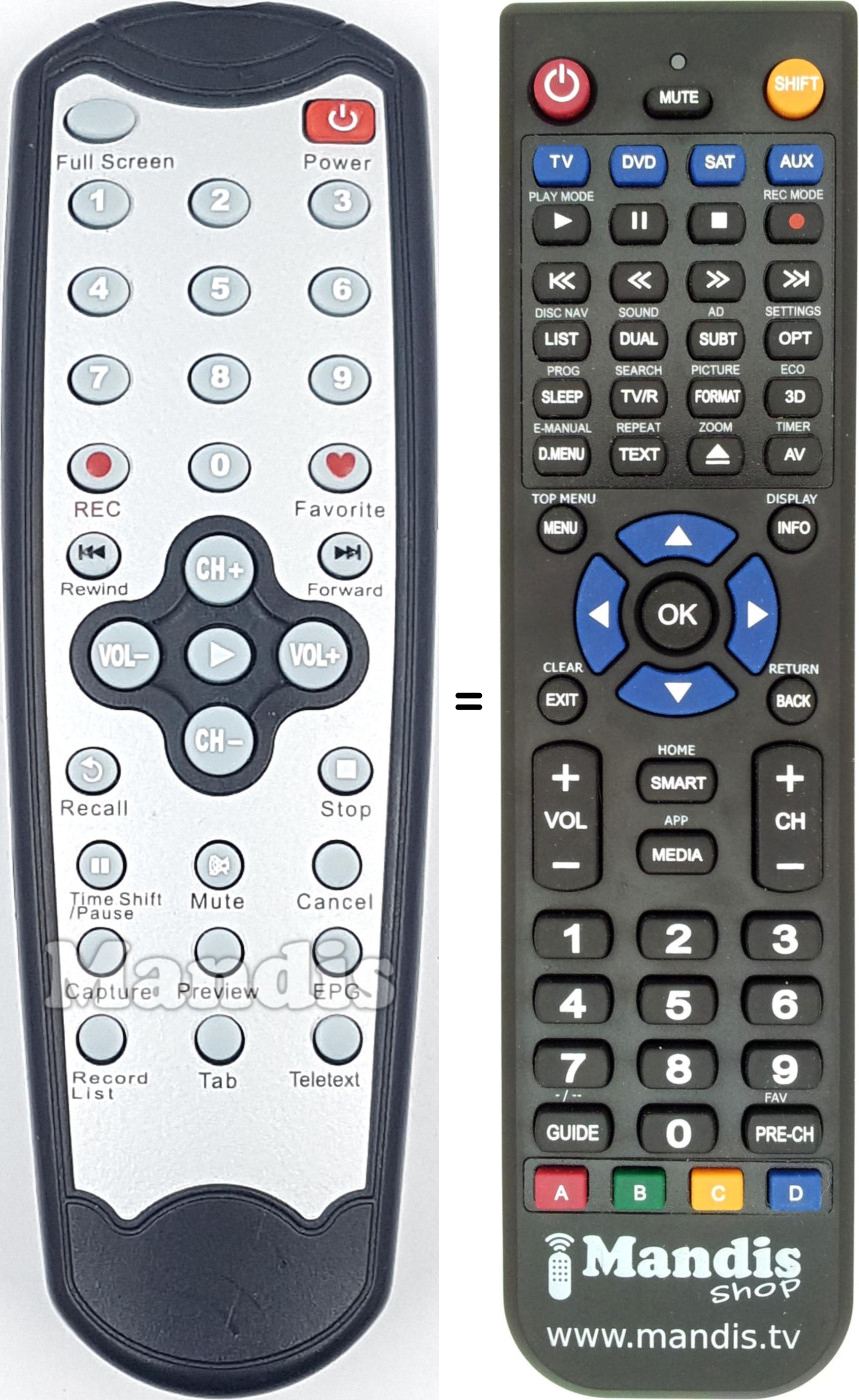 Replacement remote control REMCON1672