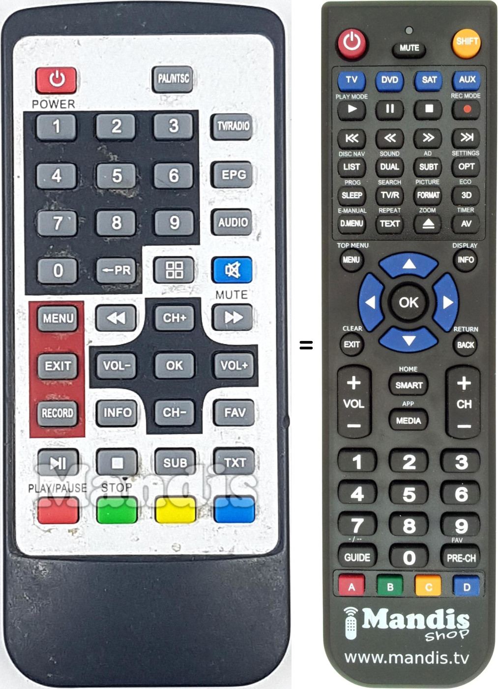 Replacement remote control REMCON1683