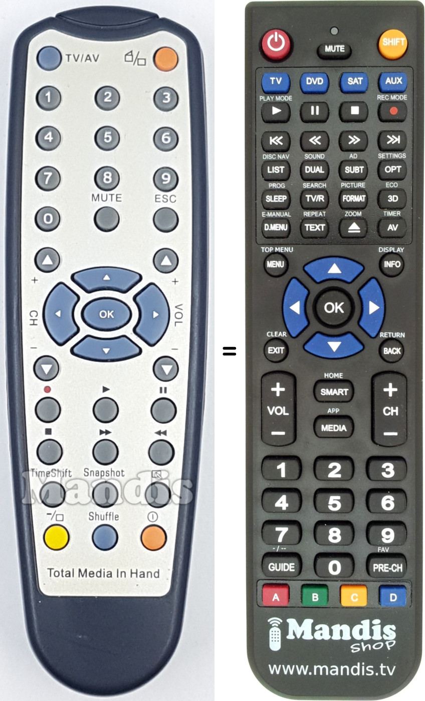 Replacement remote control REMCON1751