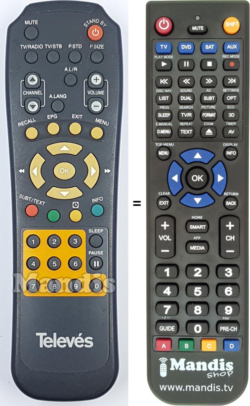 Replacement remote control REMCON1843