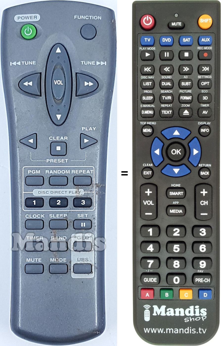 Replacement remote control REMCON2163