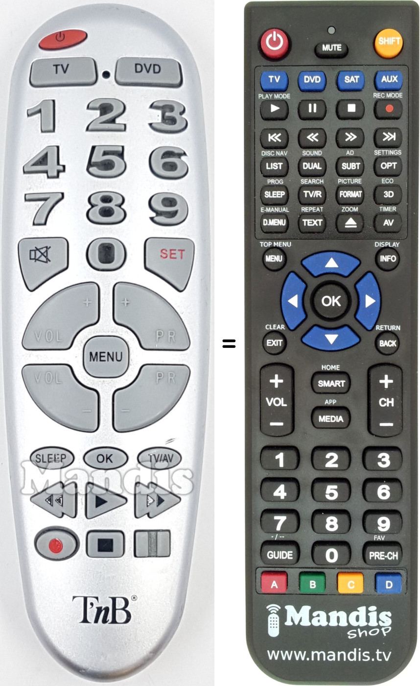 Replacement remote control TNB001