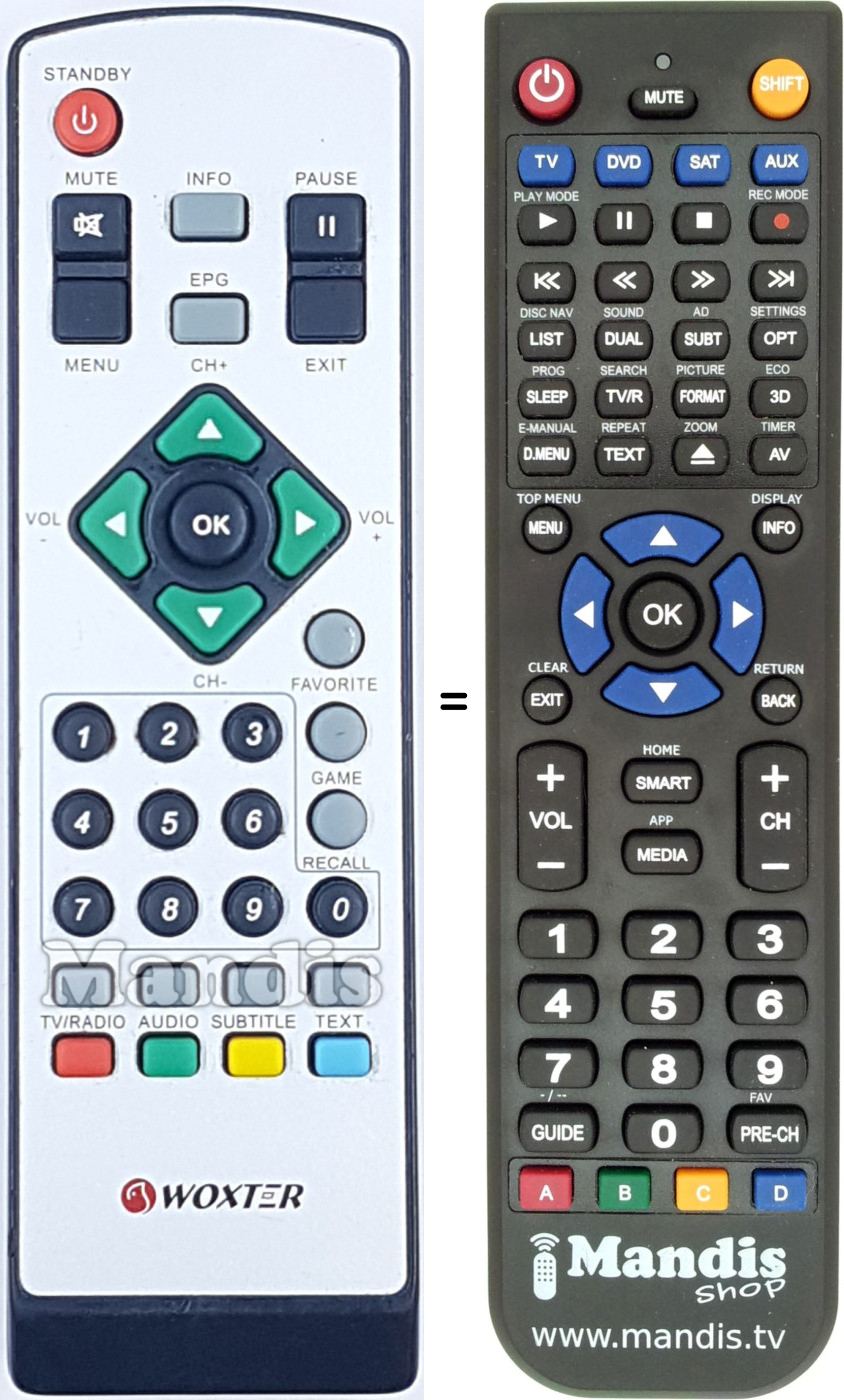 Replacement remote control WOX006