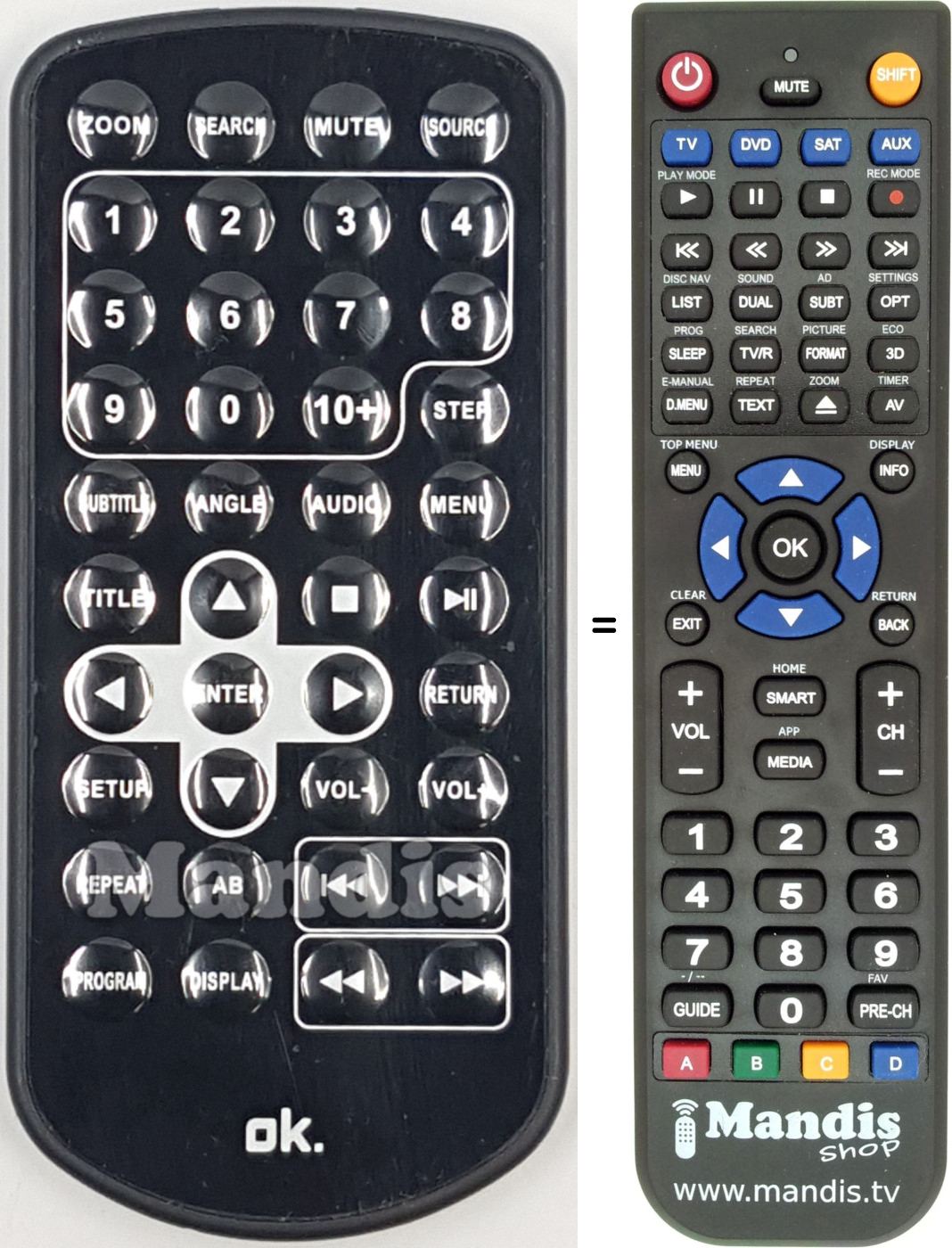 Replacement remote control OPD700