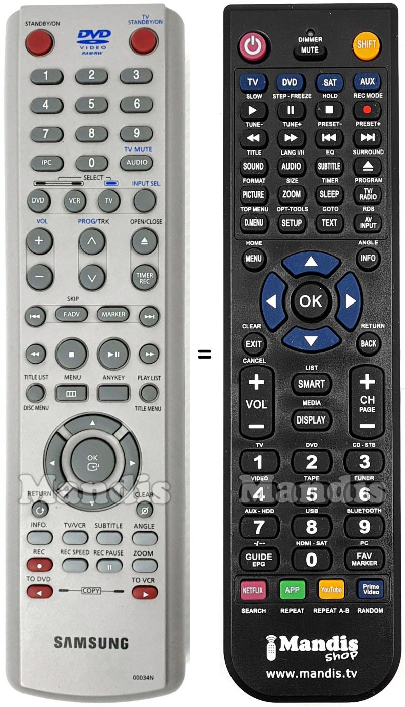 Replacement remote control Samsung AK5900034N