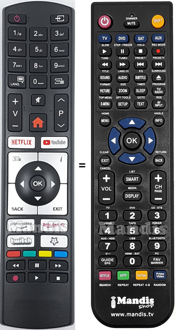 Replacement remote control RC4518P