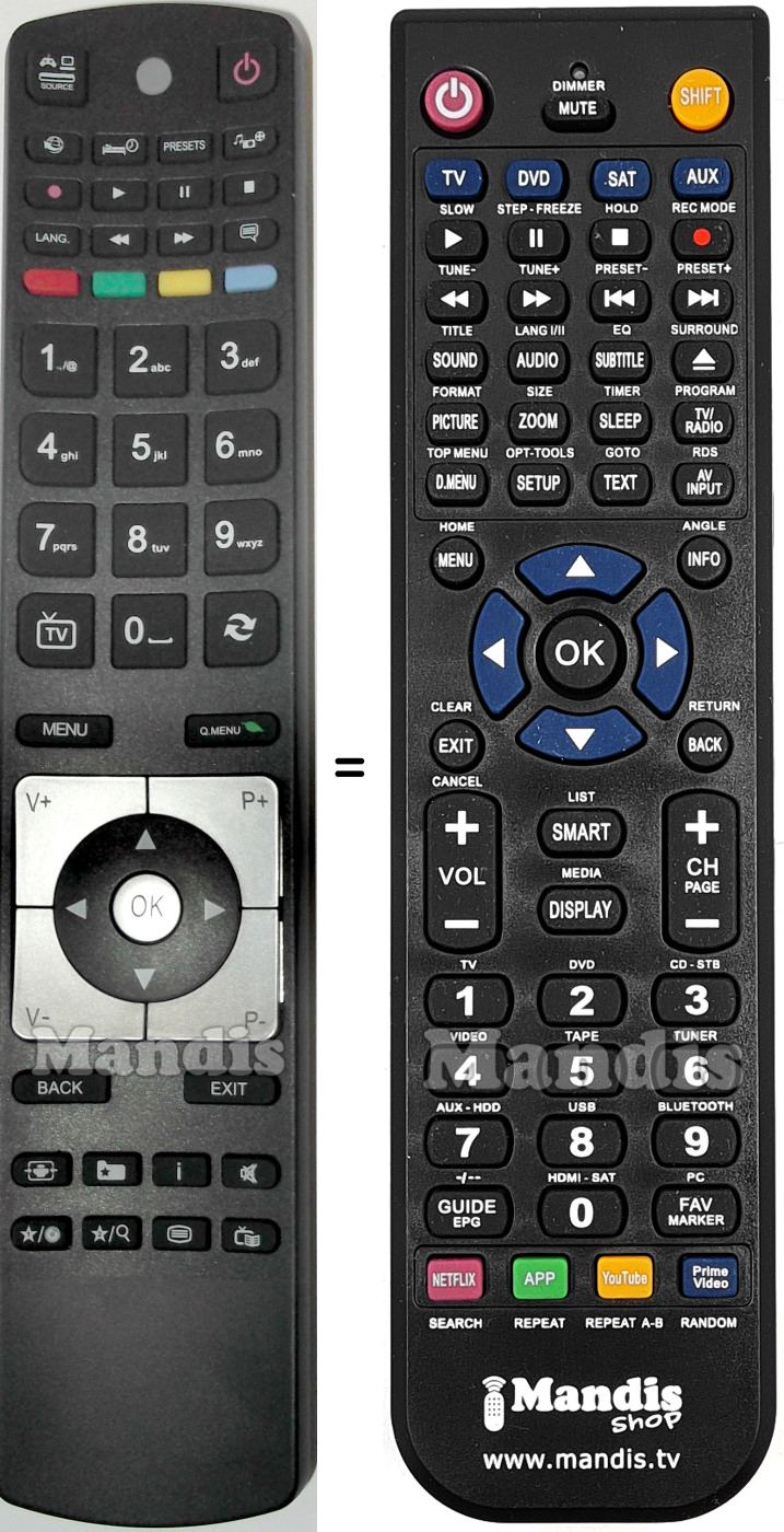 Replacement remote control SCHNEIDER RC5116