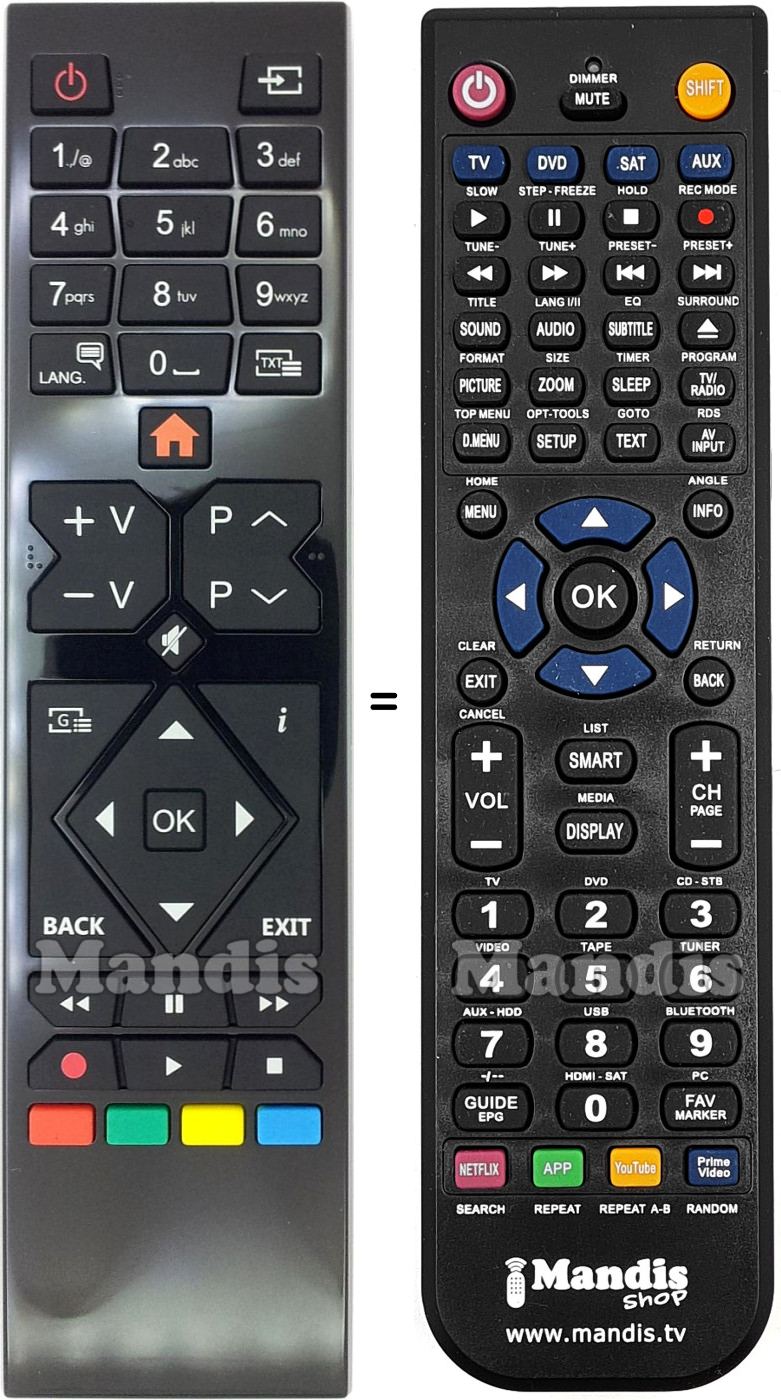 Replacement remote control RC39105