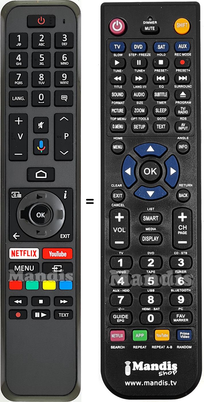 Replacement remote control JVC RC43160