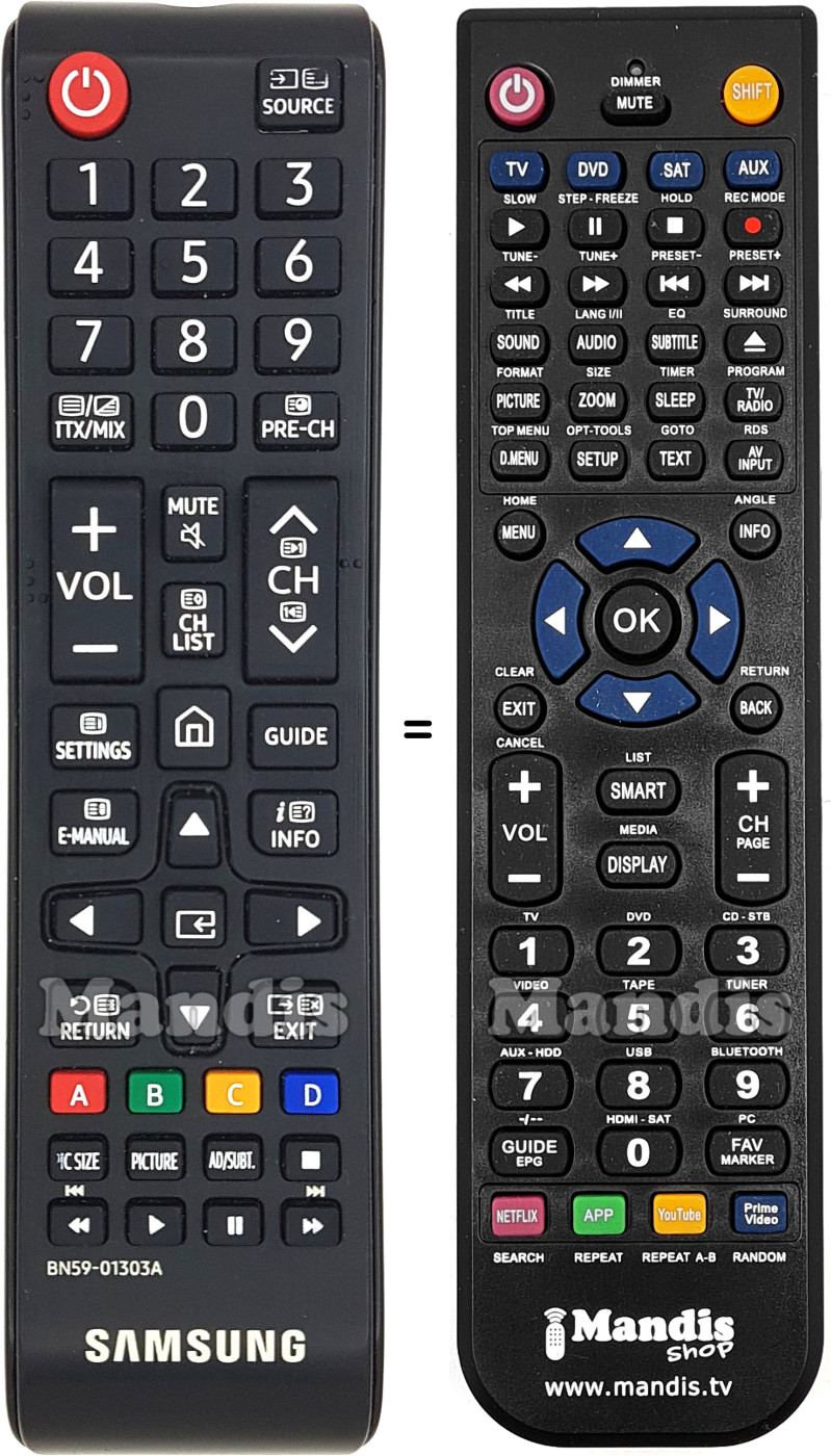 Replacement remote control Samsung BN59-01303A