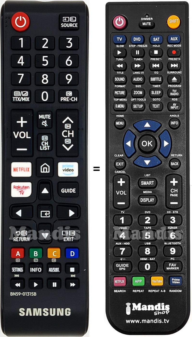 Replacement remote control Samsung BN59-01315B