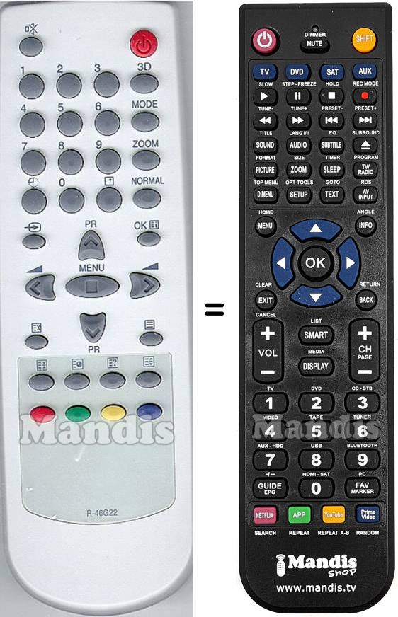 Replacement remote control 48B4846G22