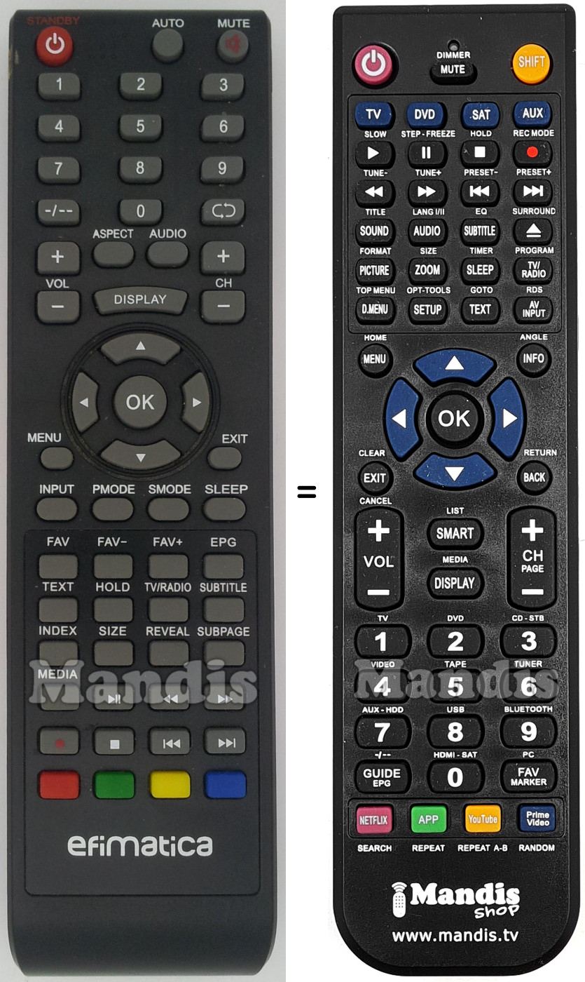 Replacement remote control VD Tech REMCON1449
