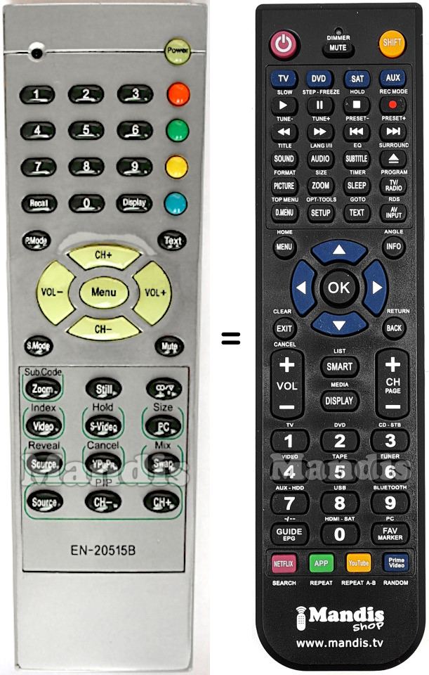 Replacement remote control Bluesky EN-20515B