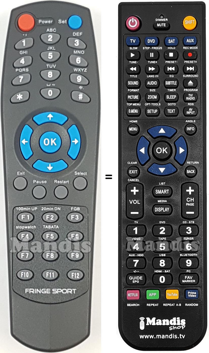 Mando a distancia equivalente Fringe Sport FS001