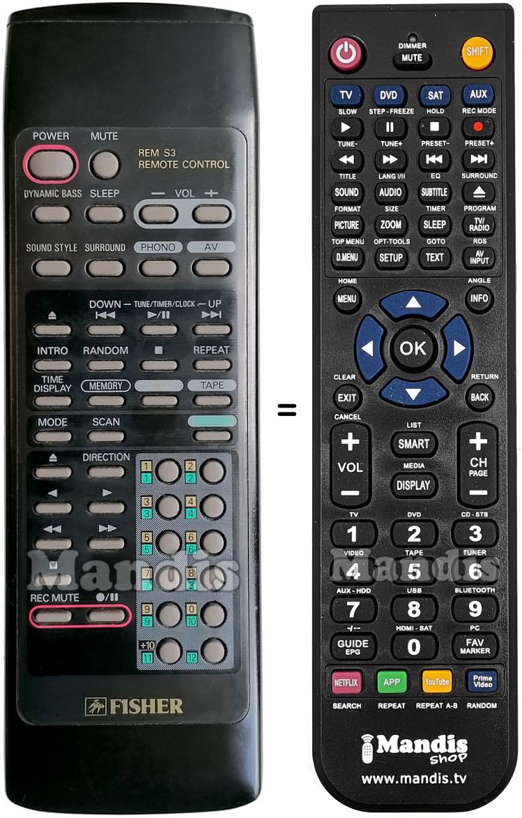 Replacement remote control REM S3