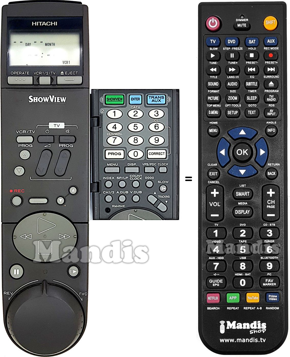 Replacement remote control Hitachi RM454E
