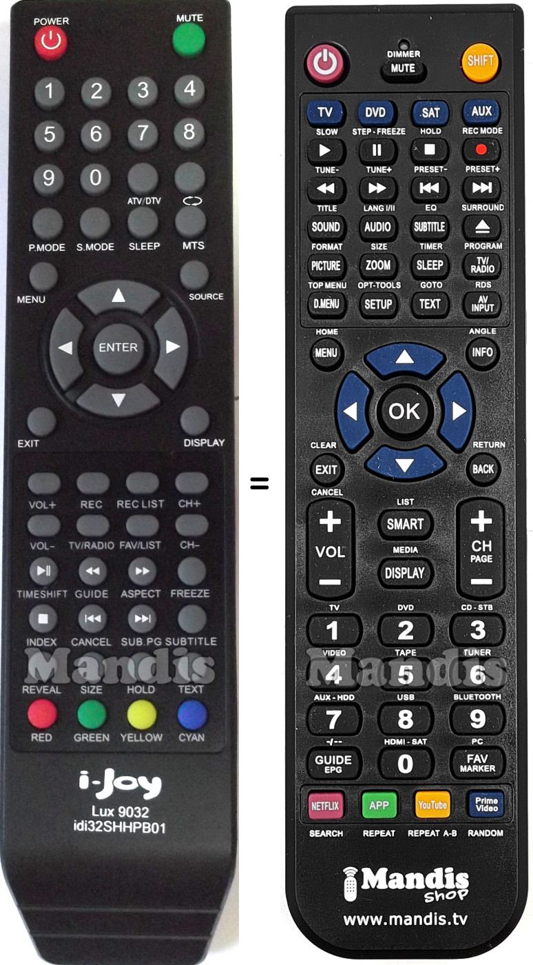 Replacement remote control i-Joy ILED 32 SGB 02