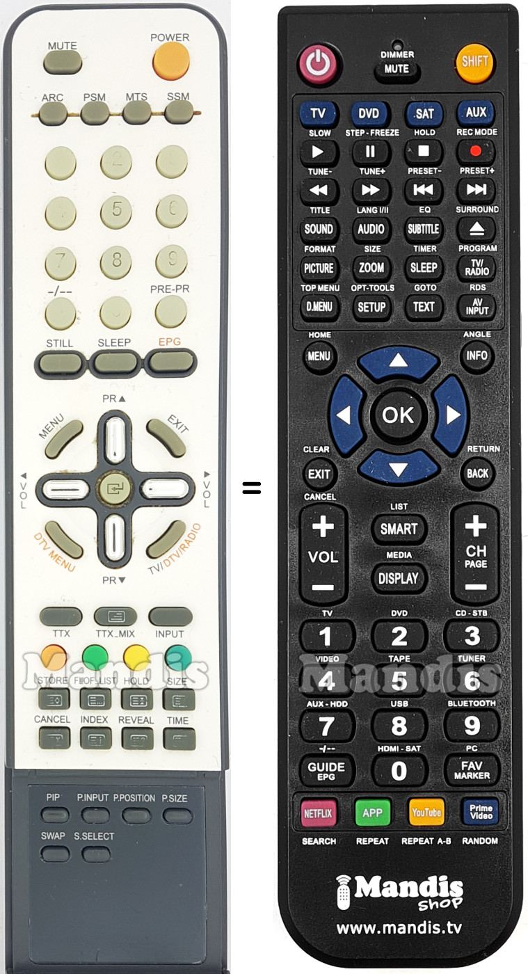 Mando a distancia equivalente Kiamo LCD42HDTK