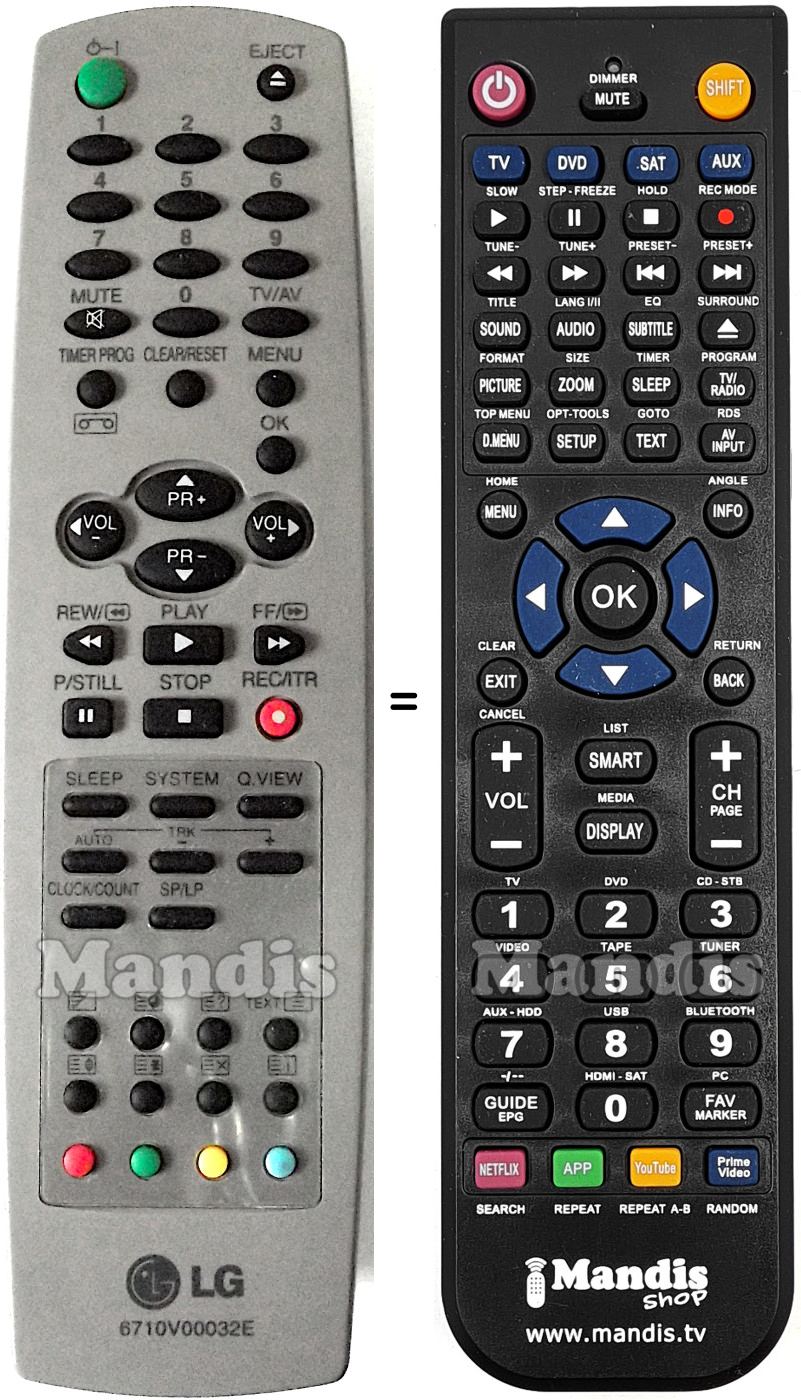 Replacement remote control LG 6710V00032E