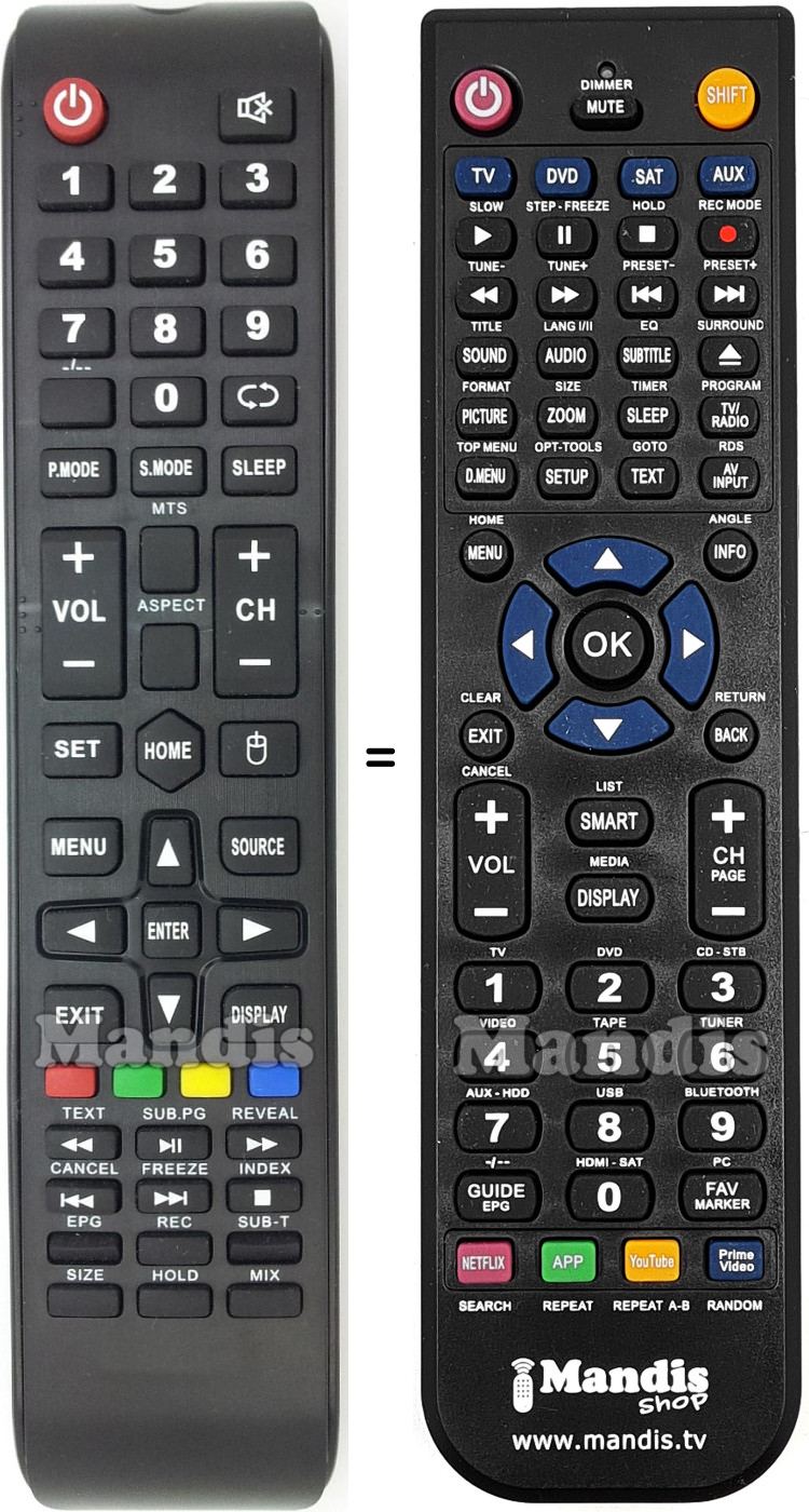Mando a distancia equivalente Crown BL-F50S-4K