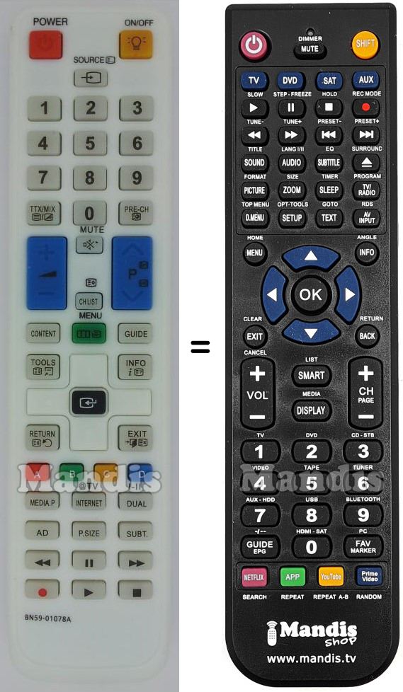 Replacement remote control Samsung BN59-01078A