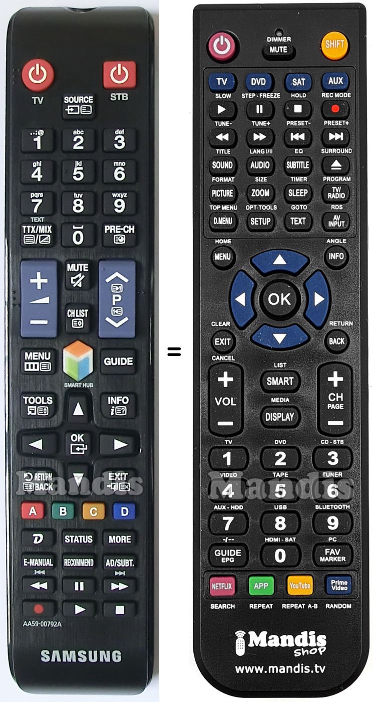 Replacement remote control Samsung AA59-00792A