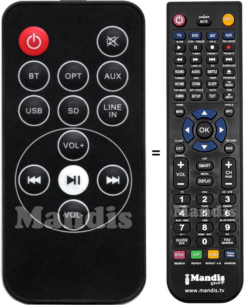 Replacement remote control Thomson SB160IBT