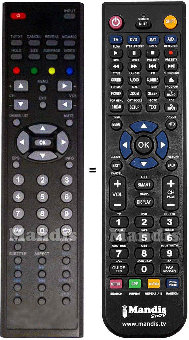 Replacement remote control SEEVIEW 472563