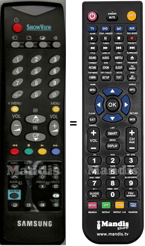 Replacement remote control Samsung 00006B