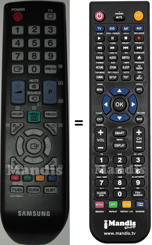 Replacement remote control Samsung BN59-00865A