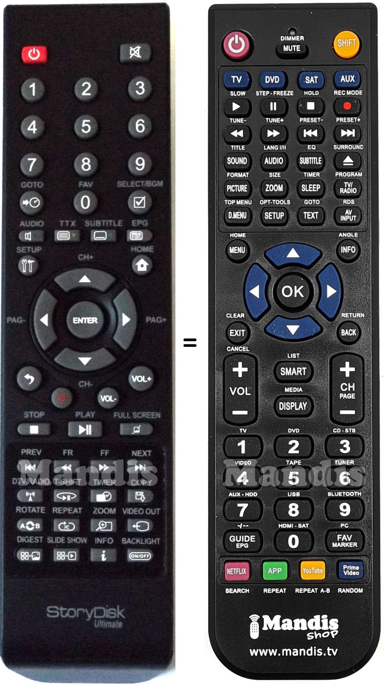 Mando a distancia equivalente STOREX STORYDISK ULTIMATE