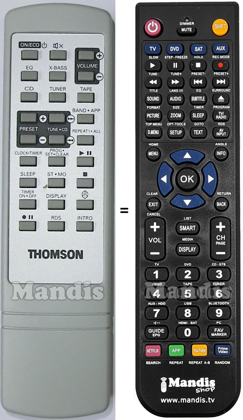 Replacement remote control Thomson AM1280