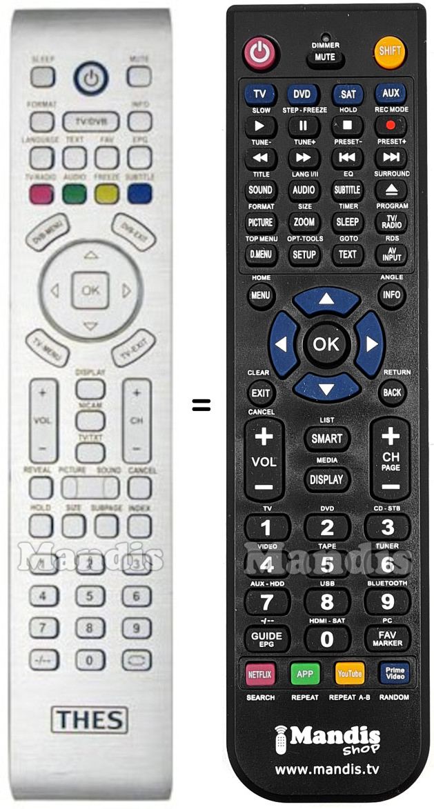 Mando a distancia equivalente THES REMCON585