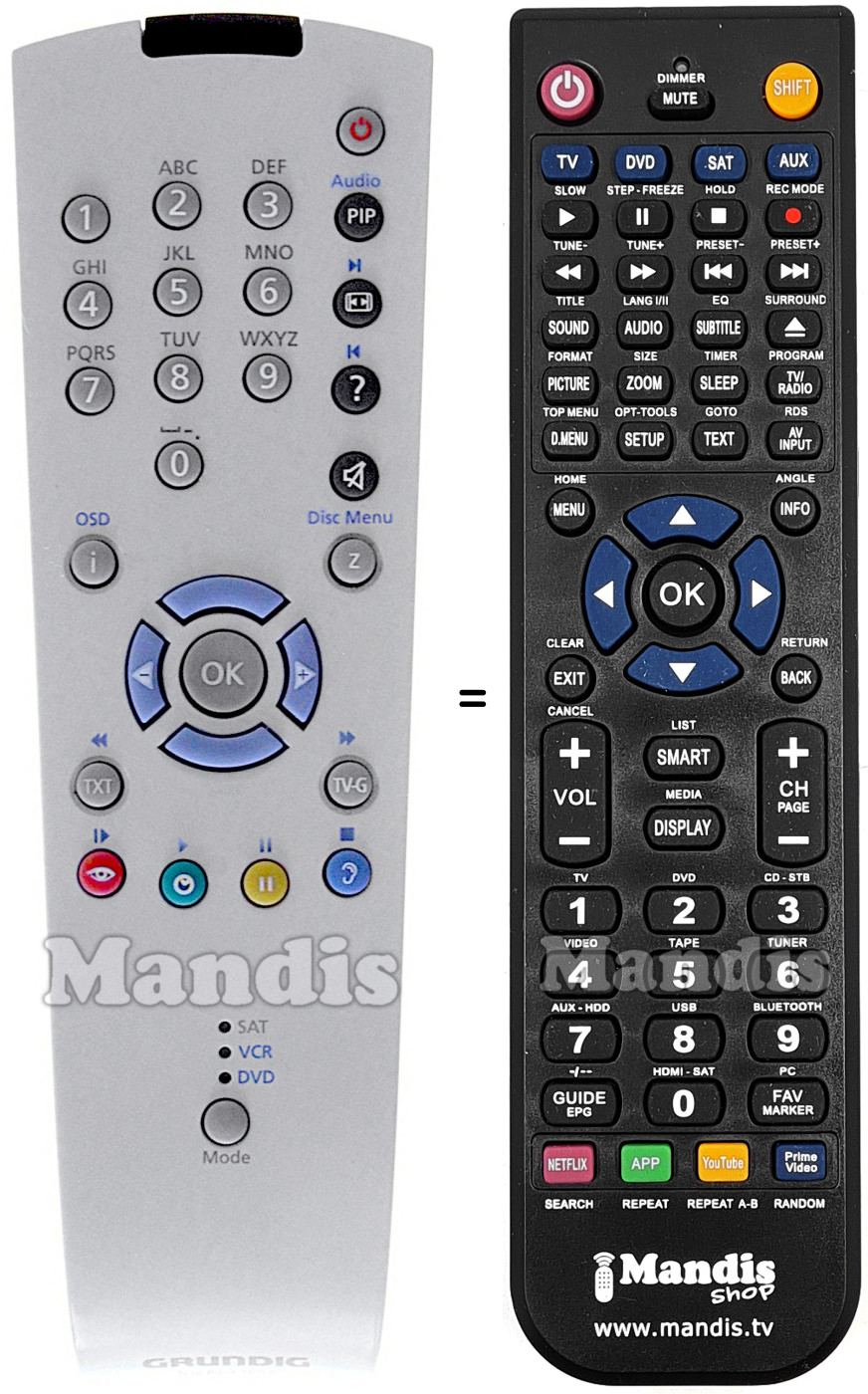 Replacement remote control Grundig TP 100 C