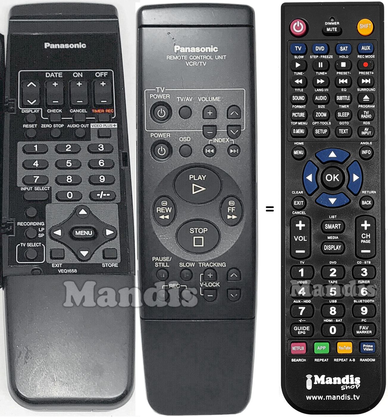 Mando a distancia equivalente Toshiba VEQ1658