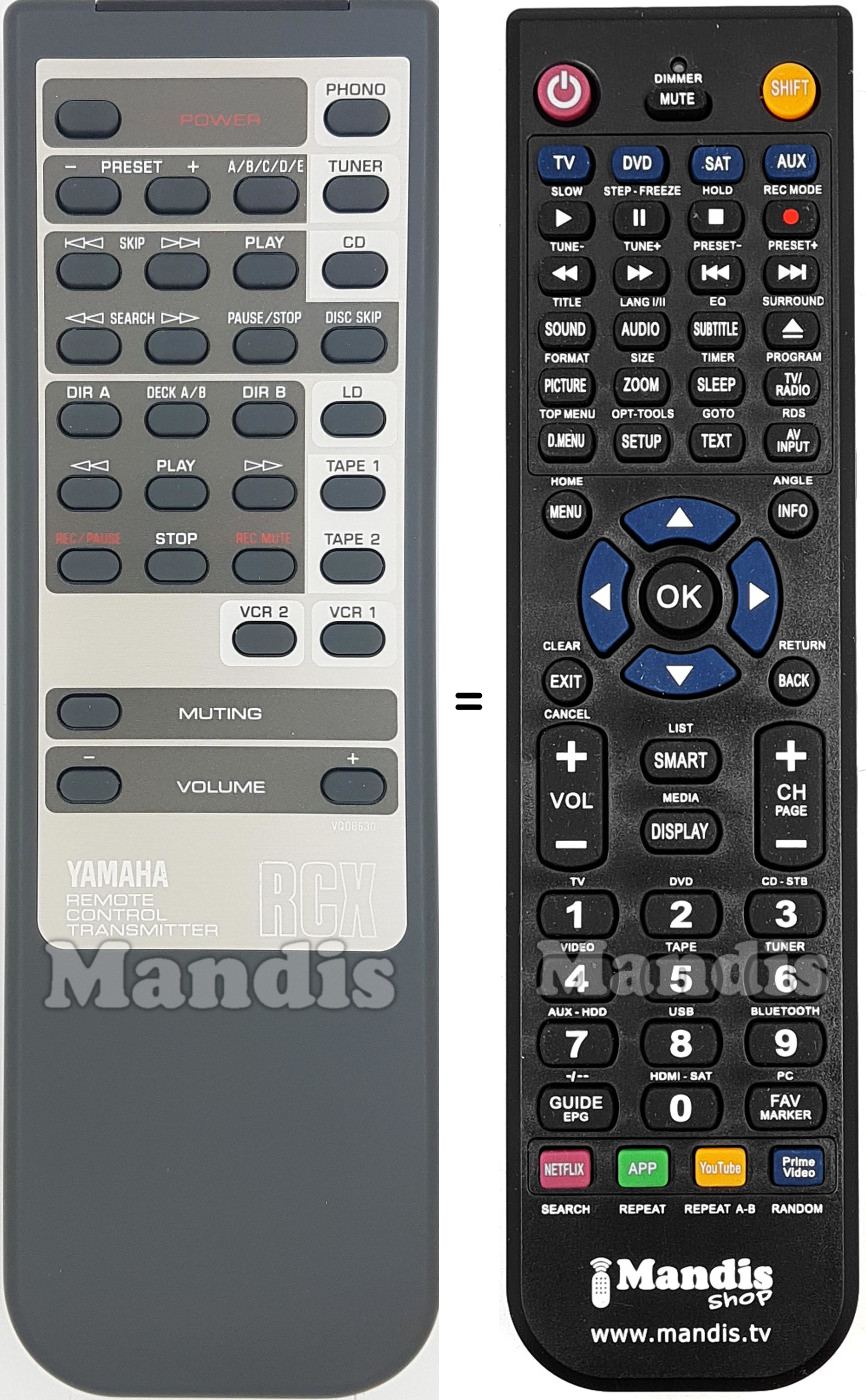 Replacement remote control Yamaha VQ08630