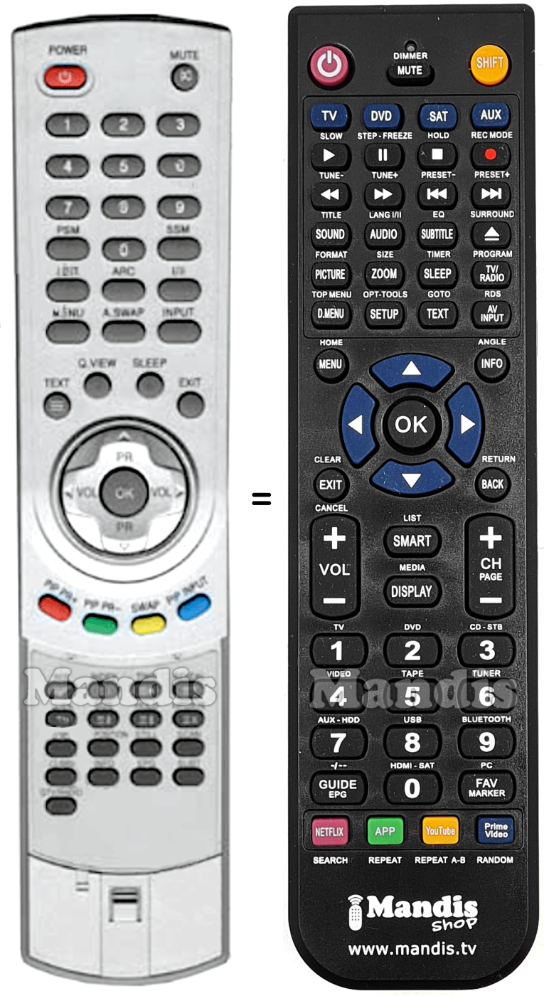 Mando a distancia equivalente Neovia NEO-3775ND